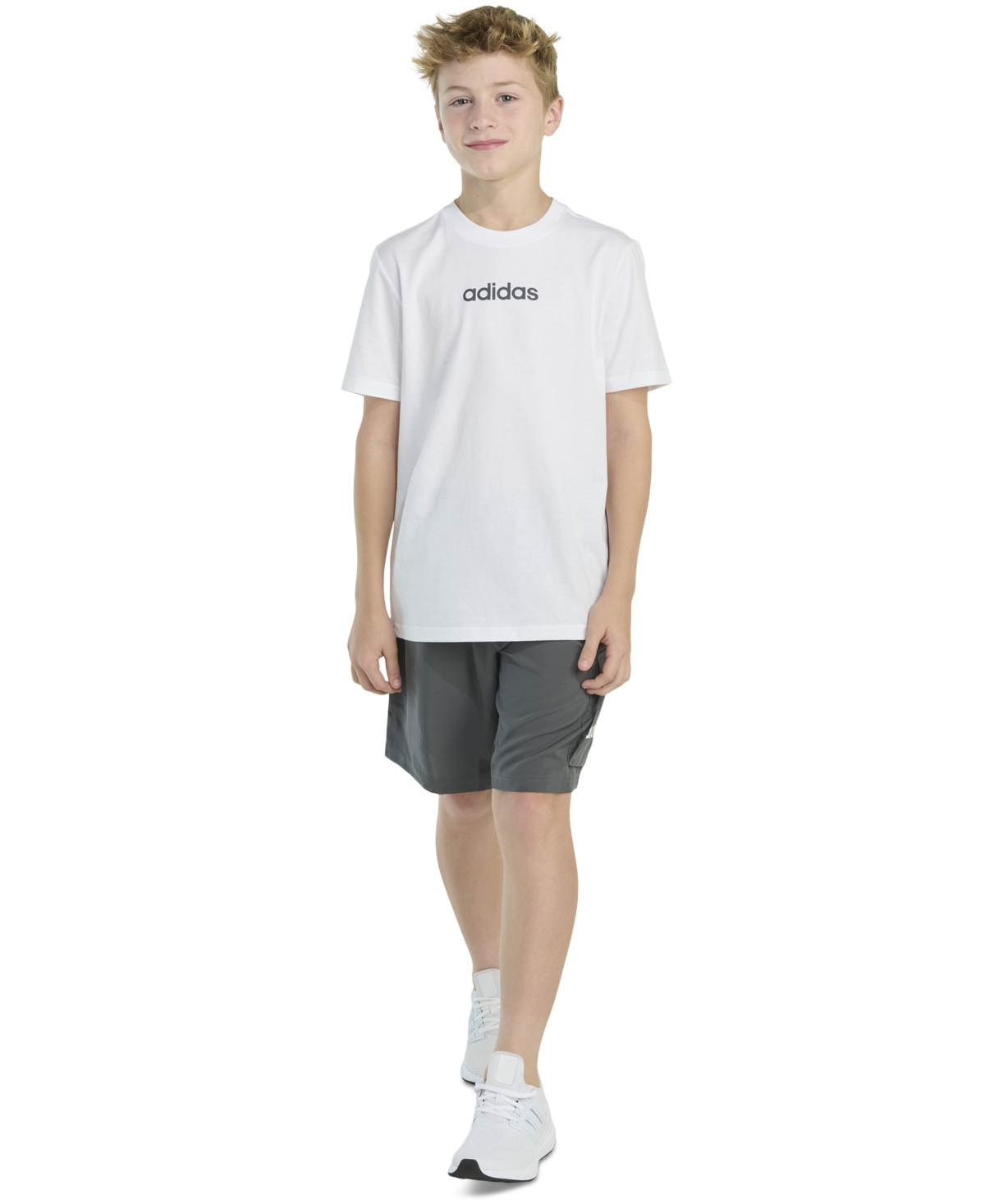 Adidas Originals Big Boys Short-sleeve T-shirt And Cargo Woven Shorts, 2 Piece Set