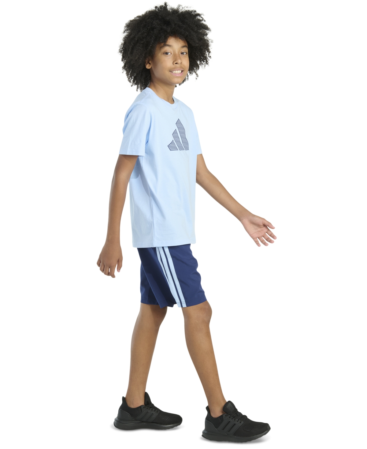 Adidas Originals Big Boys 2-piece Short Sleeve T-shirt And Woven Shorts Set