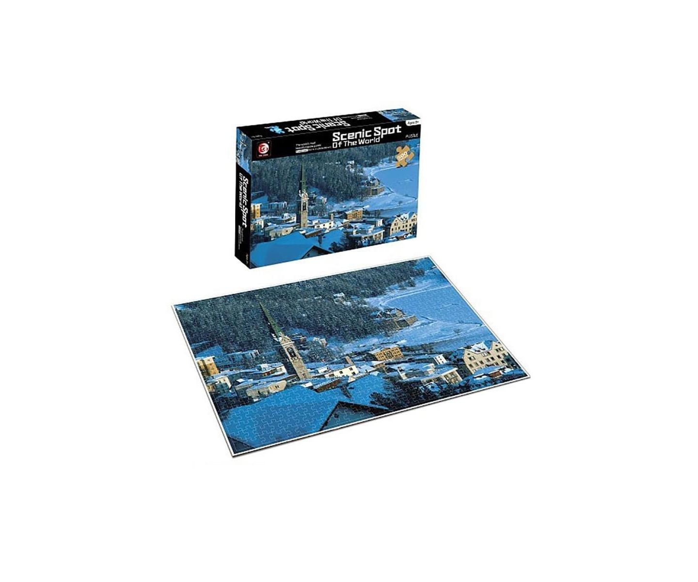Детский пазл Shantou South Toys Factory Scenic Spot of the World Snowy Town 500 Piece Jigsaw Puzzle — фото 1