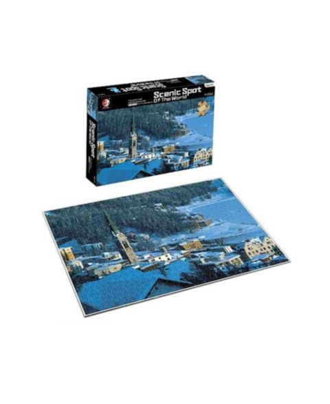 Детский пазл Shantou South Toys Factory Scenic Spot of the World Snowy Town 500-Piece Jigsaw Puzzle, от 8 лет