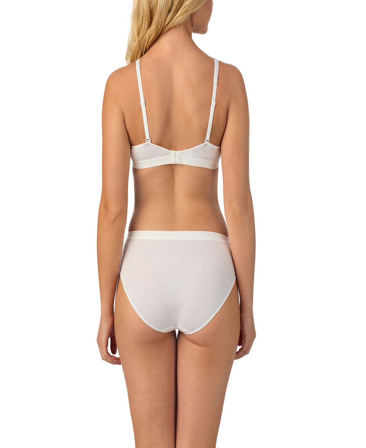 On Gossamer Cabana Rib Bralette In White