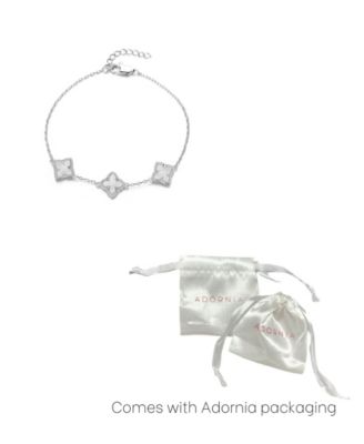 Silver White Mother of Pearl Flower Bracelet