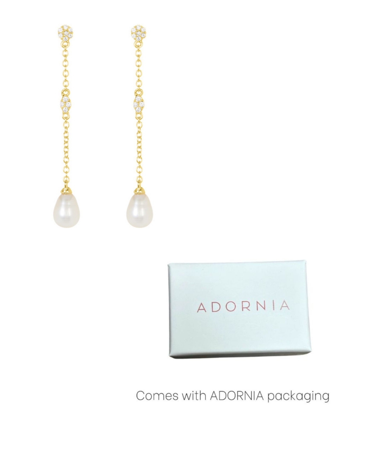 Adornia 14k Gold Plated Freshwater Pearl Drop Earrings In White