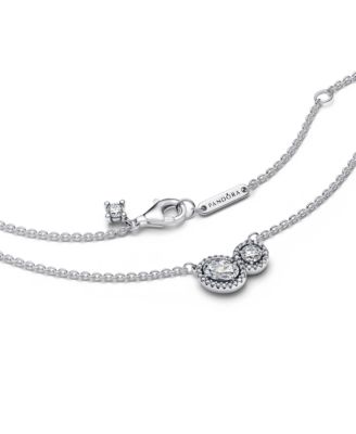 Sterling Silver Embracing Halo Necklace