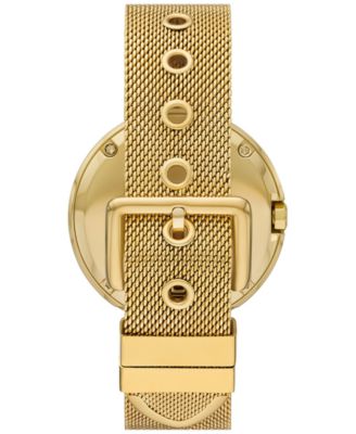 Women's The Pierced Gold-Tone Stainless Steel Mesh Bracelet Watch 36mm