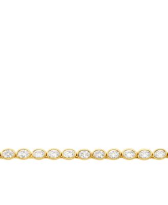 14K Gold-Plated Brass Bezel-Set Necklace