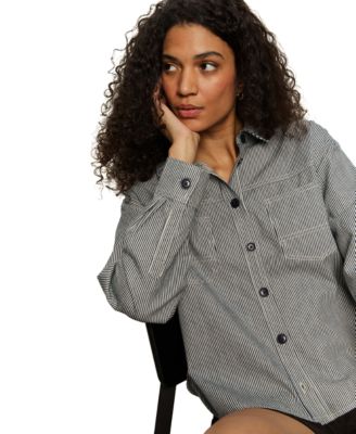Women's Ivy Striped Cotton Button-Front Shirt