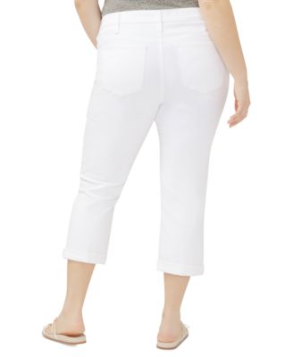 Plus Size Elyse Mid Rise Comfort Fit Capri Jeans