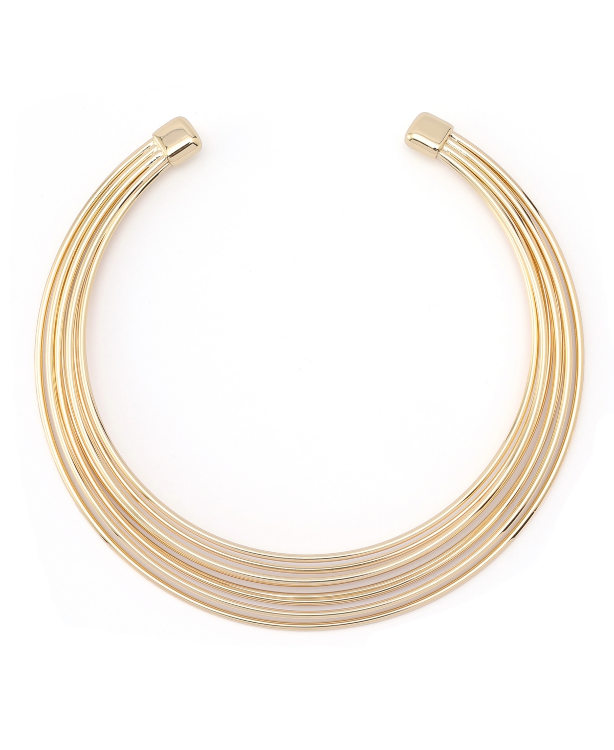 Layered Wire Collar Necklace - Silver