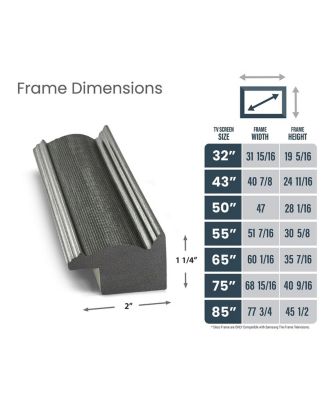 Slim 43" Deco Frame designed for Samsung, compatible with models from 2021 to 2025 – TV frame
