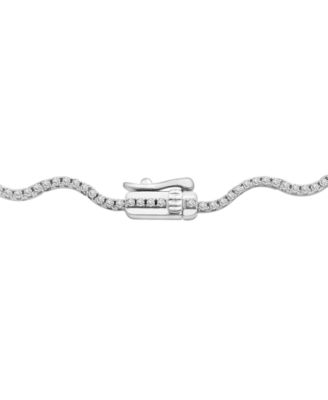 Diamond Wavy 16" Tennis Necklace (2 ct. t.w.) in 14k White Gold or 14k Yellow Gold, Exclusively at Macy's
