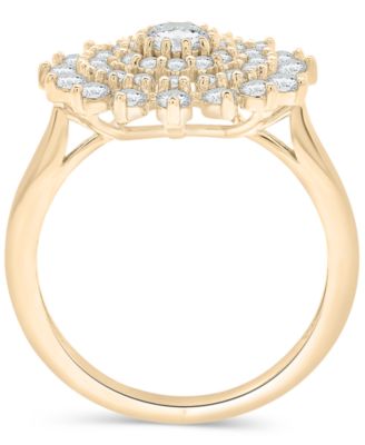 Diamond Flower Cluster Ring (1 ct. t.w) in 14k Gold or 14k White Gold, Exclusively at Macy's