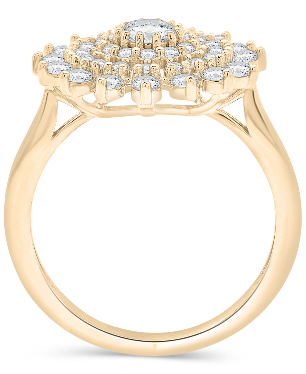 Wrapped In Love Diamond Flower Cluster Ring (1 Ct. T.w) In 14k Gold, Exclusively At Macy's In Yellow Gold