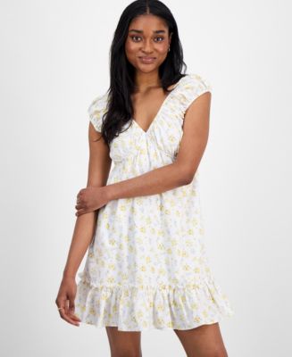 celebrity pink babydoll dress Celebrity Pink Women's and Women's Plus Floral Print Babydoll Dress with  Long Sleeves, Sizes XS-4X