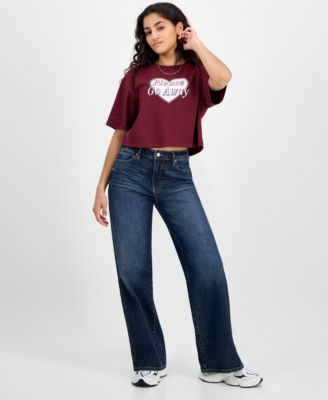 Juniors' Cropped Go Away T-Shirt