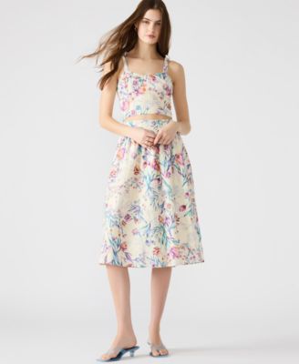 Women's Carlynn Printed Cotton Eyelet Midi Skirt