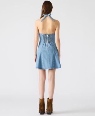 Women's Malia Stretch Denim Halterneck Dress