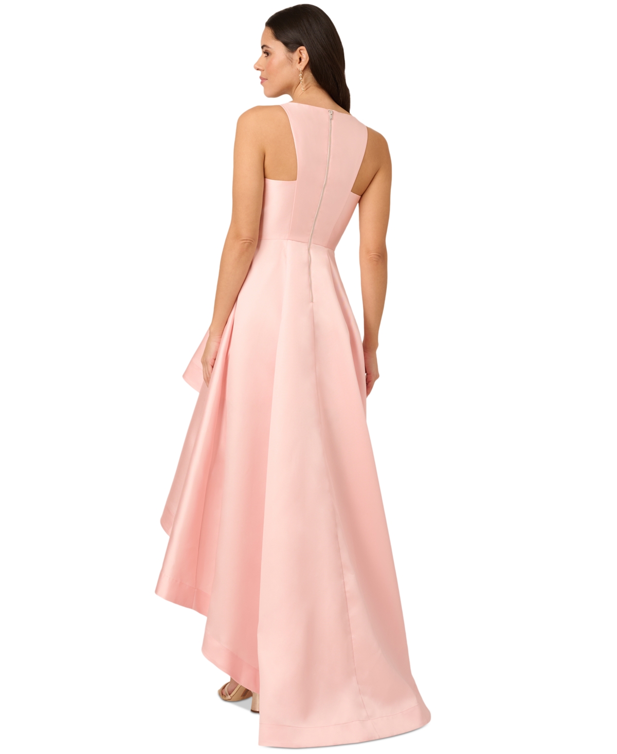 ADRIANNA PAPELL HIGH-LOW MIKADO GOWN 