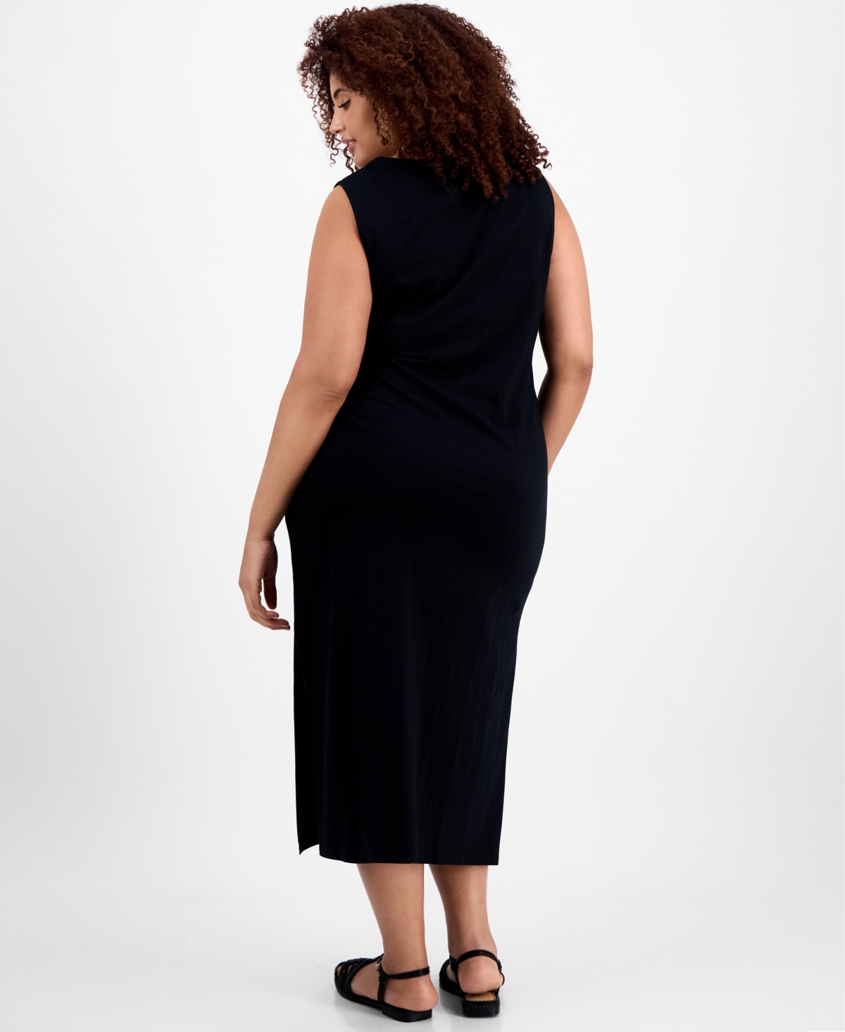 On 34th Trendy Plus Size Side-tie Midi Dress, Exclusively At Macy's
