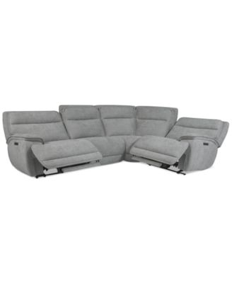 Macy's Ozryn Zero Gravity Fabric Sectional Collection Created For Macys In Silver