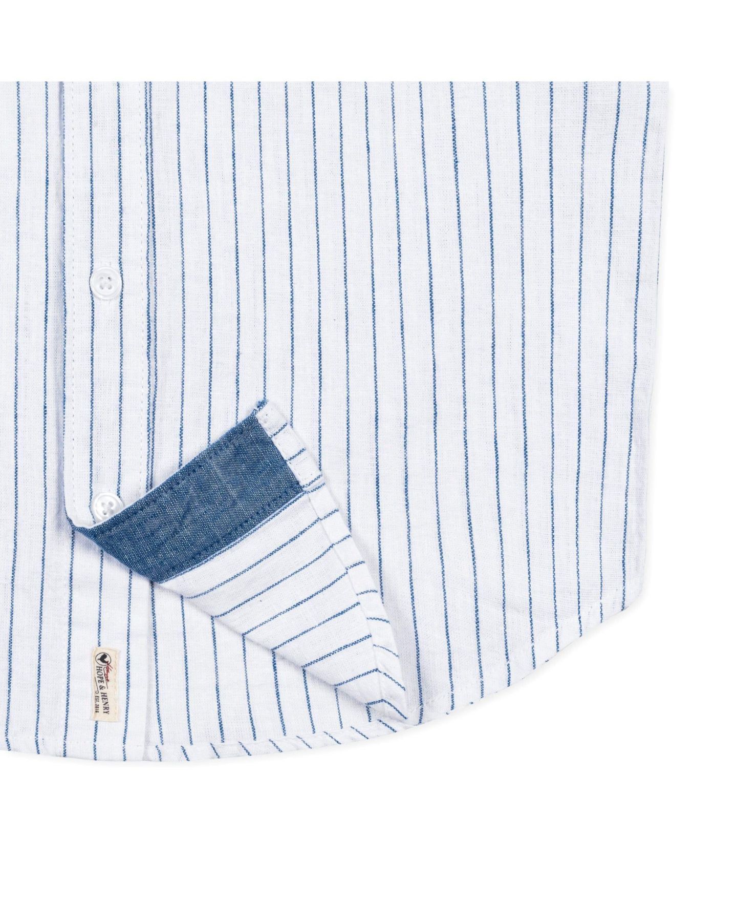 Рубашка Hope & Henry Linen Short Sleeve Button Down Shirt для мальчиков, цвет: Белый — фото 7