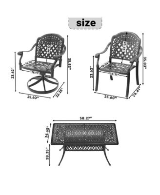 Streamdale 7-Piece Aluminum Dining Set with Swivel Chairs
