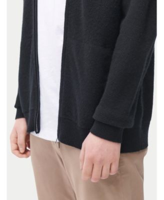 Men's High Neck Full-Zip Cashmere Cardigan Taupe