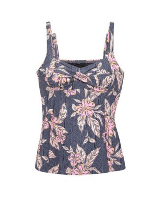 Women's Mix Print Underwire Tankini Swimsuit Top