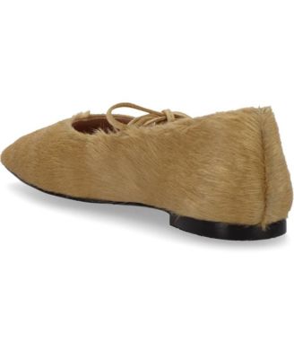 Sway Soft Beige Leather Ballet Flats