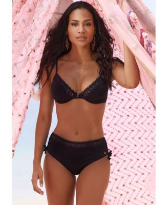 Women's Underwire Lace Trim Bikini Swimsuit Top Bra Sizing