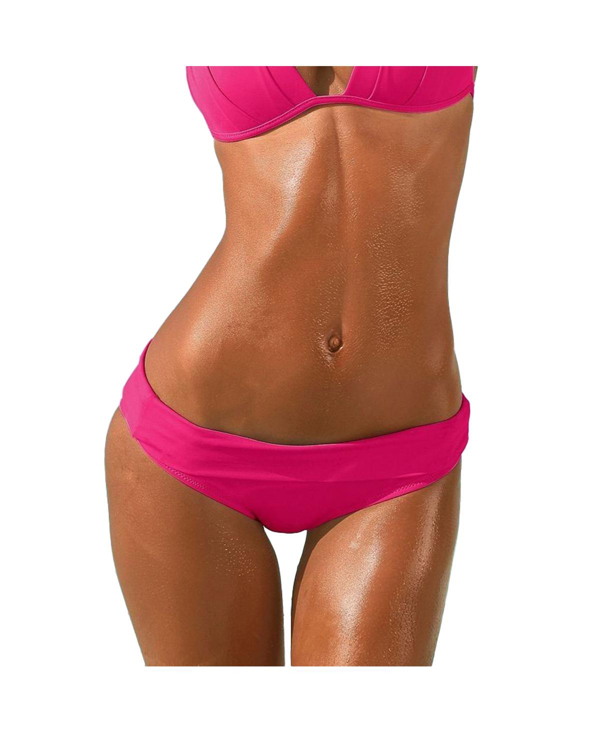 Lascana Women's Fold Over Classic Bikini Swimsuit Bottom - Pink