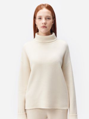 Women's Organic Color Cashmere Roll-Neck Sweater