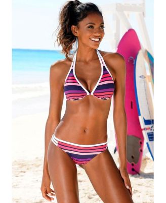 Women's Striped Underwire Bikini Swimsuit Top Bra Sizing