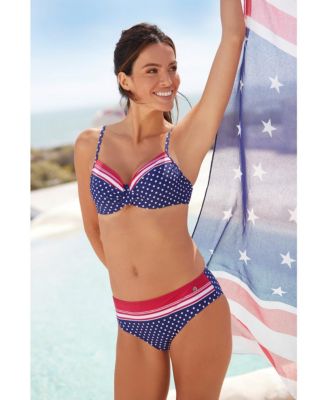 Women's Striped Polka Dot Classic Bikini Swimsuit Bottom