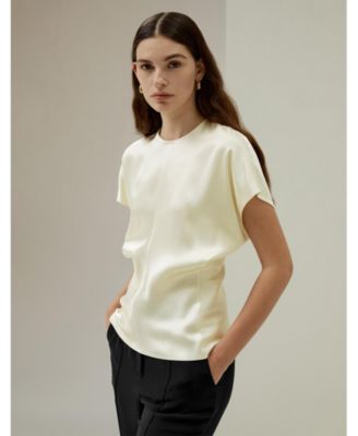 Women's Short Batwing Sleeve Silk Contour Top