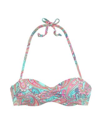 Women's Paisley Print Bandeau Bikini Swimsuit Top Bra Sizing
