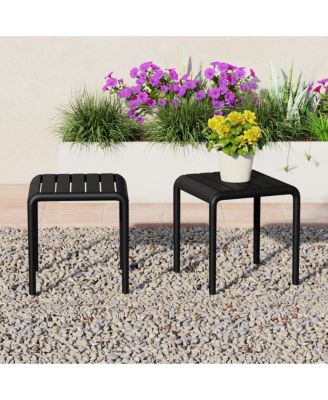 Plastic Modern Outdoor Patio Accent Side Tables (Set of 2)