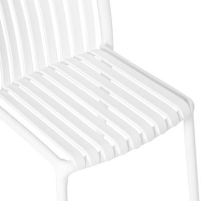 Outdoor Stackable Polypropylene Plastic Dining Side Chairs (Set of 2)