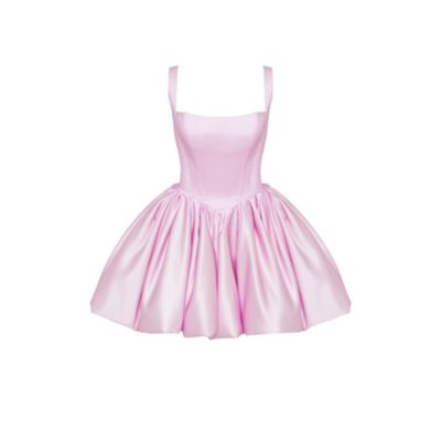 Women's Adorable pink mini dress with puffy skirt