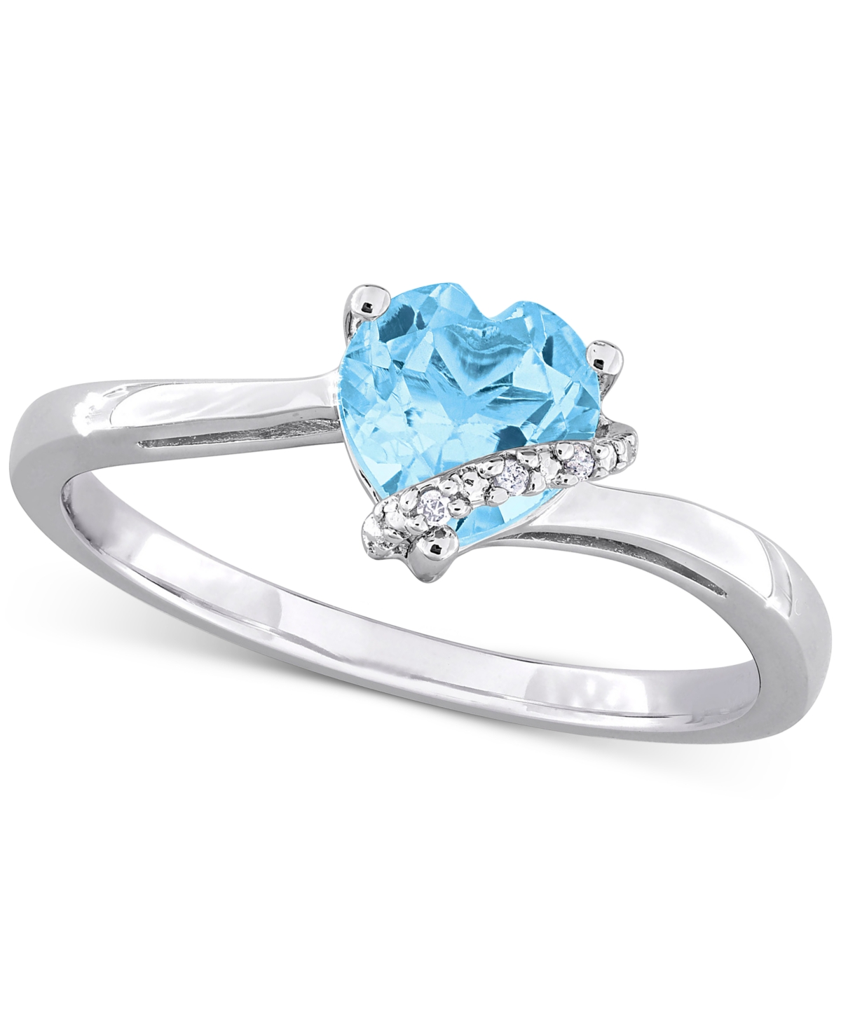 Gemstone Heart Ring in Sterling Silver - Pink Sapphire