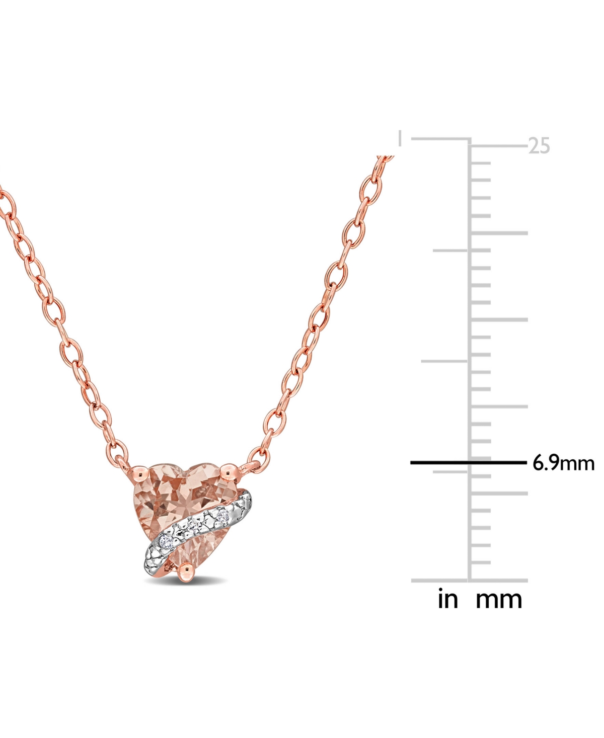 Macy's Gemstone Heart-shaped Pendant Necklace In Rose Gold-plated Sterling Silver, 18" In Gold