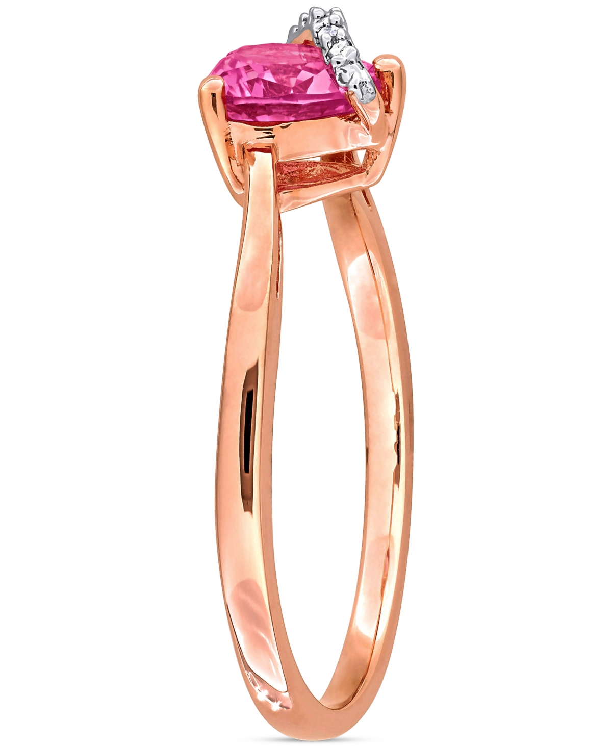 Macy's Gemstone Heart Ring In Sterling Silver In Pink