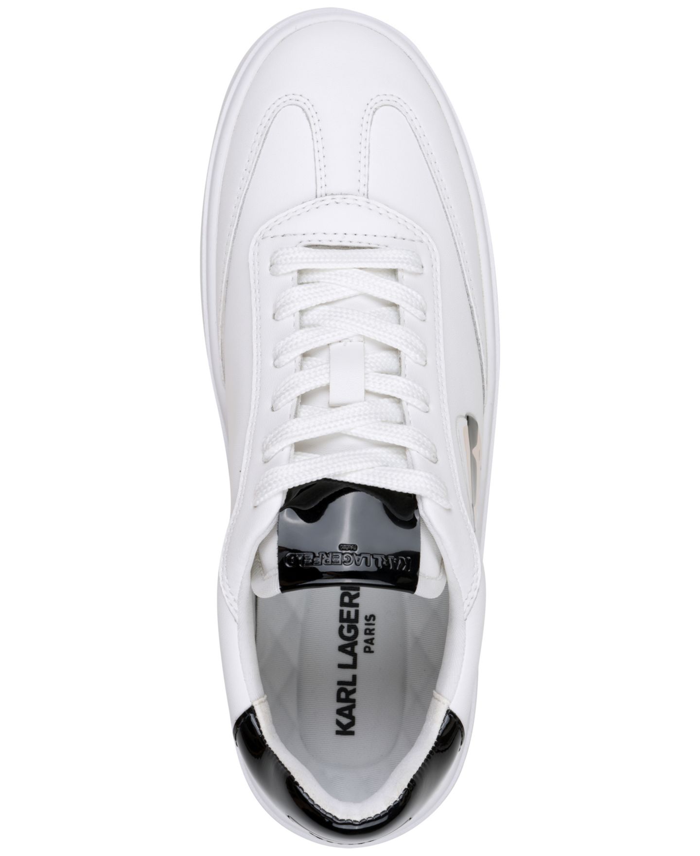 Женские кроссовки KARL LAGERFELD PARIS Sumava Lace-Up, цвет: Яркий белый / Чёрный — фото 4
