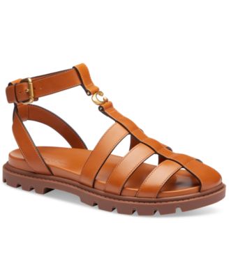 COACH - Women's Sculpted C Leather Fisherman Sandals