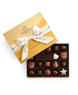 Godiva - Assorted Milk Chocolate Gift Box with Thank You Ribbon, 18 Pieces