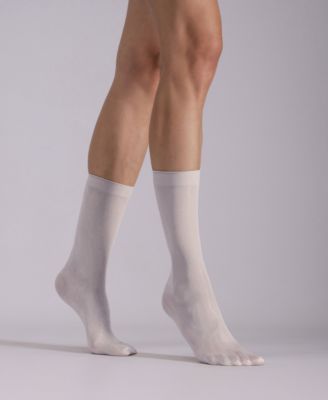 Women's Set of 2 Lustrous Silky Shiny Sheer Dress Socks SKU15002-BL	