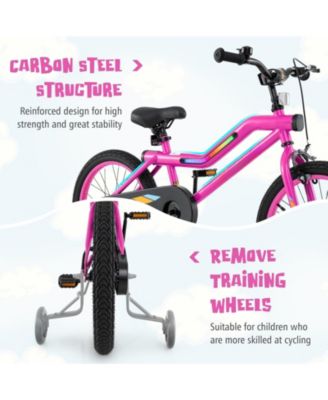 18-Inch Kids Bike with LED Lights, Training Wheels, and Headlight, Adjustable Seat for Ages 4-8