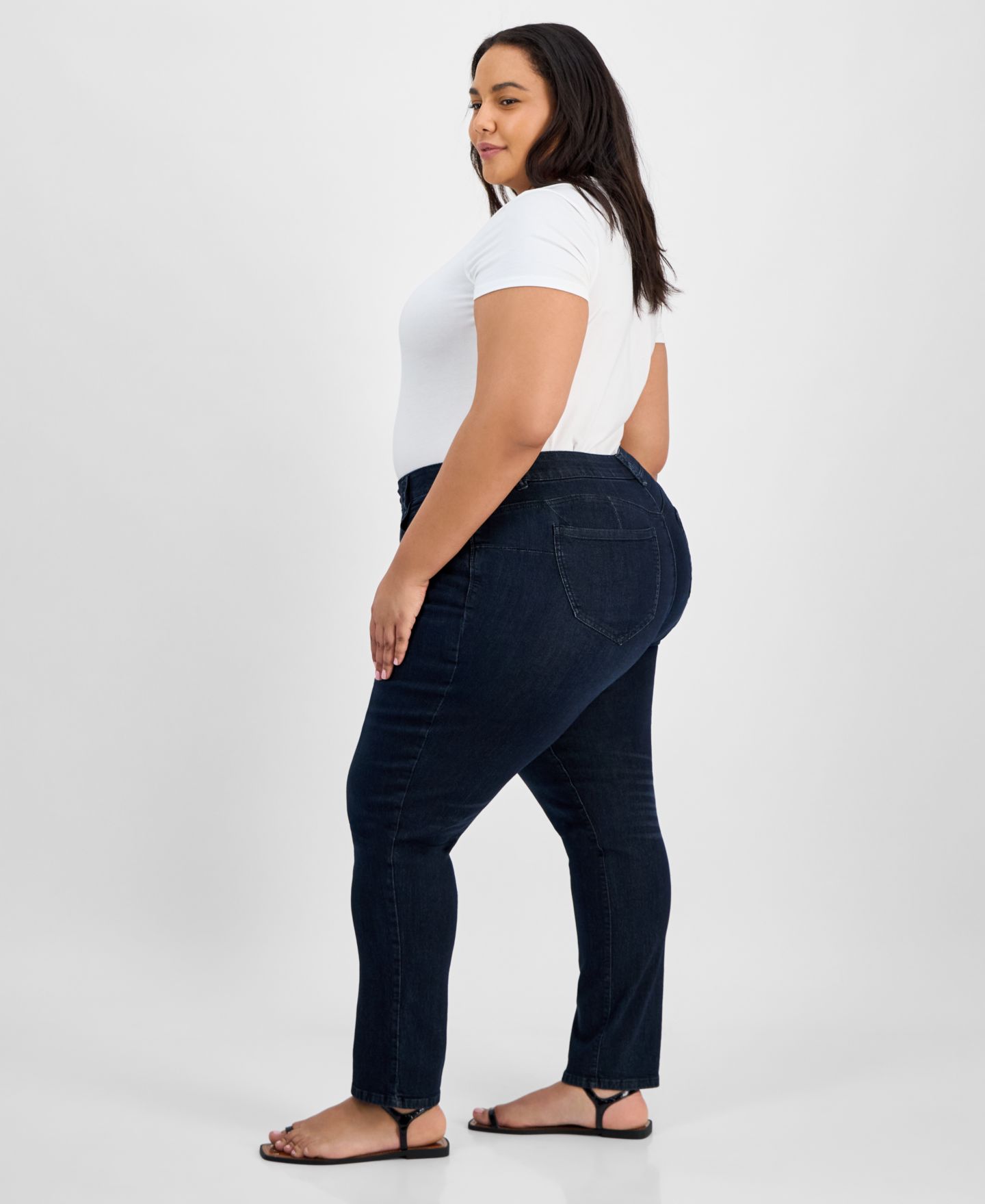 Женские джинсы Democracy "Ab" Solution Straight Leg Jean, цвет: Тёмный индиго — фото 2