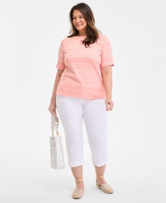 売れ筋商品|||スタイルアンドコー カットソー トップス レディース Plus Size Printed Crewneck Top, Exclusively at Macy's Peachy Berry Combo Style & Co Plus Size Printed Crewneck Top, Exclusively at