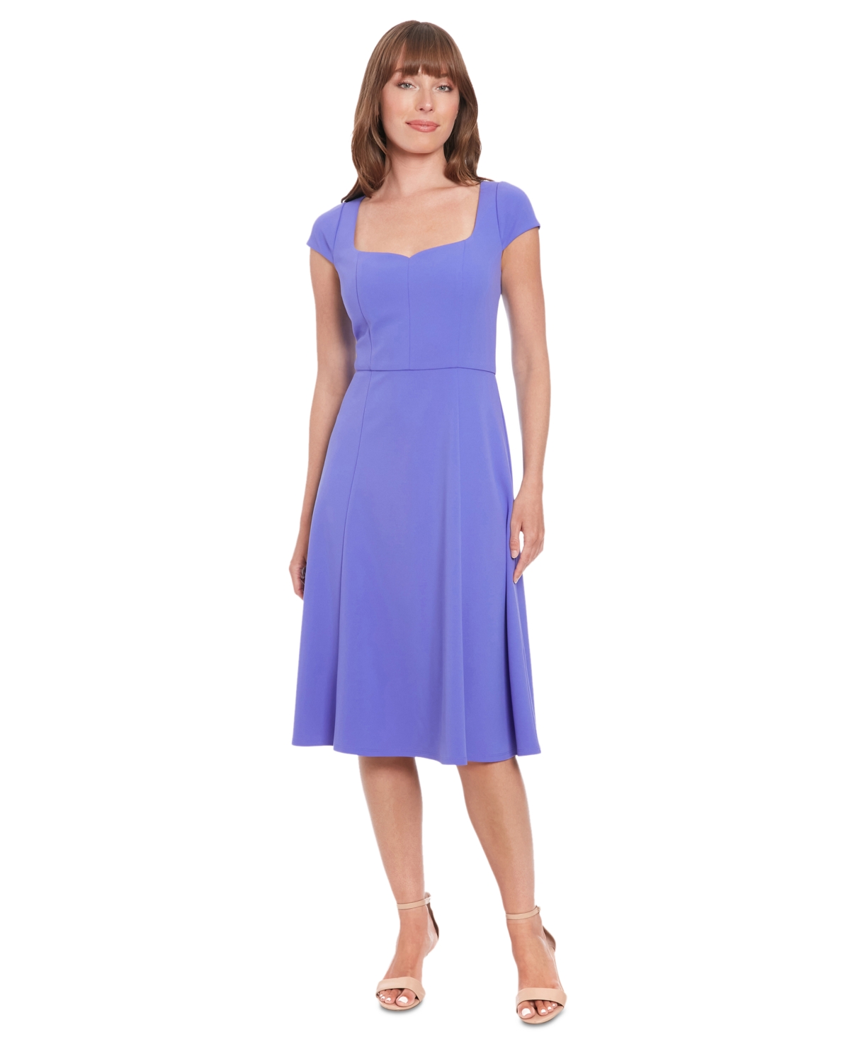 Women's Sweetheart-Neck Cap-Sleeve Dress - Very Peri